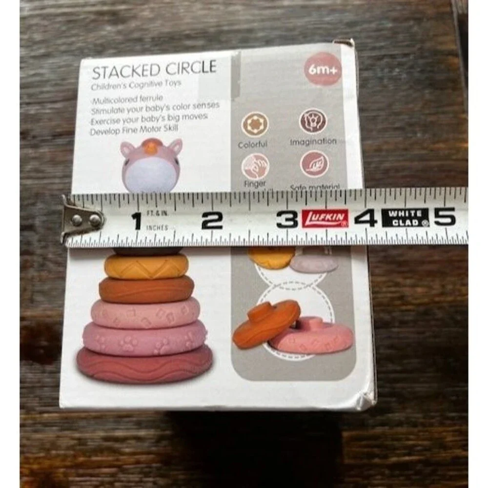 Stacking Nesting Baby Toy Nueplay 7 Pcs Squeeze Teething Cognitive Toy NEW